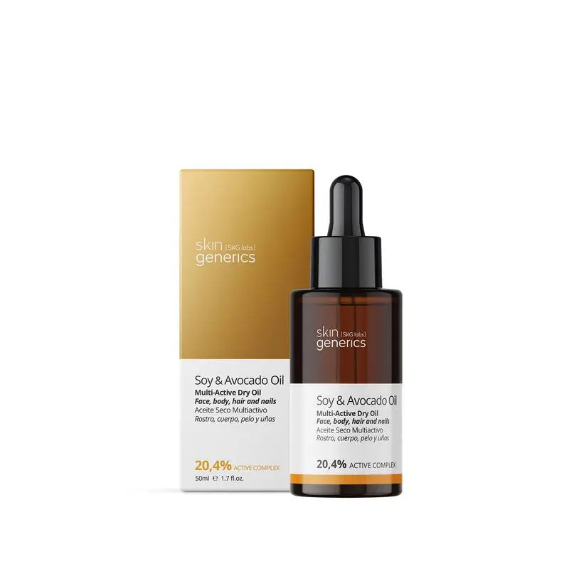 Skin Generics Olio secco multiattivo di soia e avocado 20,4%, 50 ml