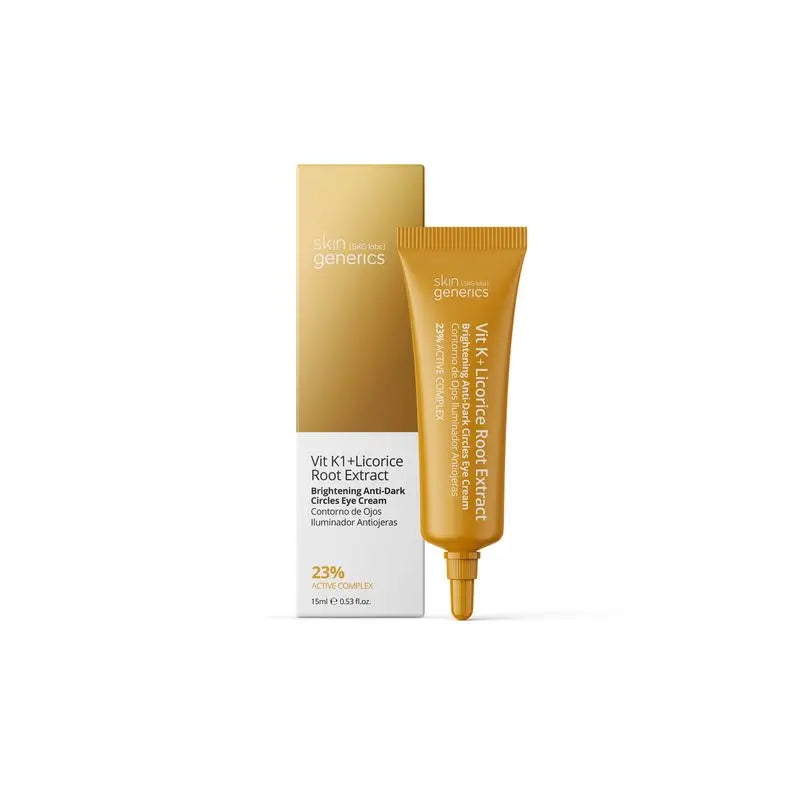 Skin Generics Vit K + estratto di radice di liquirizia Crema contorno occhi illuminante antiocchiaie, 15 ml