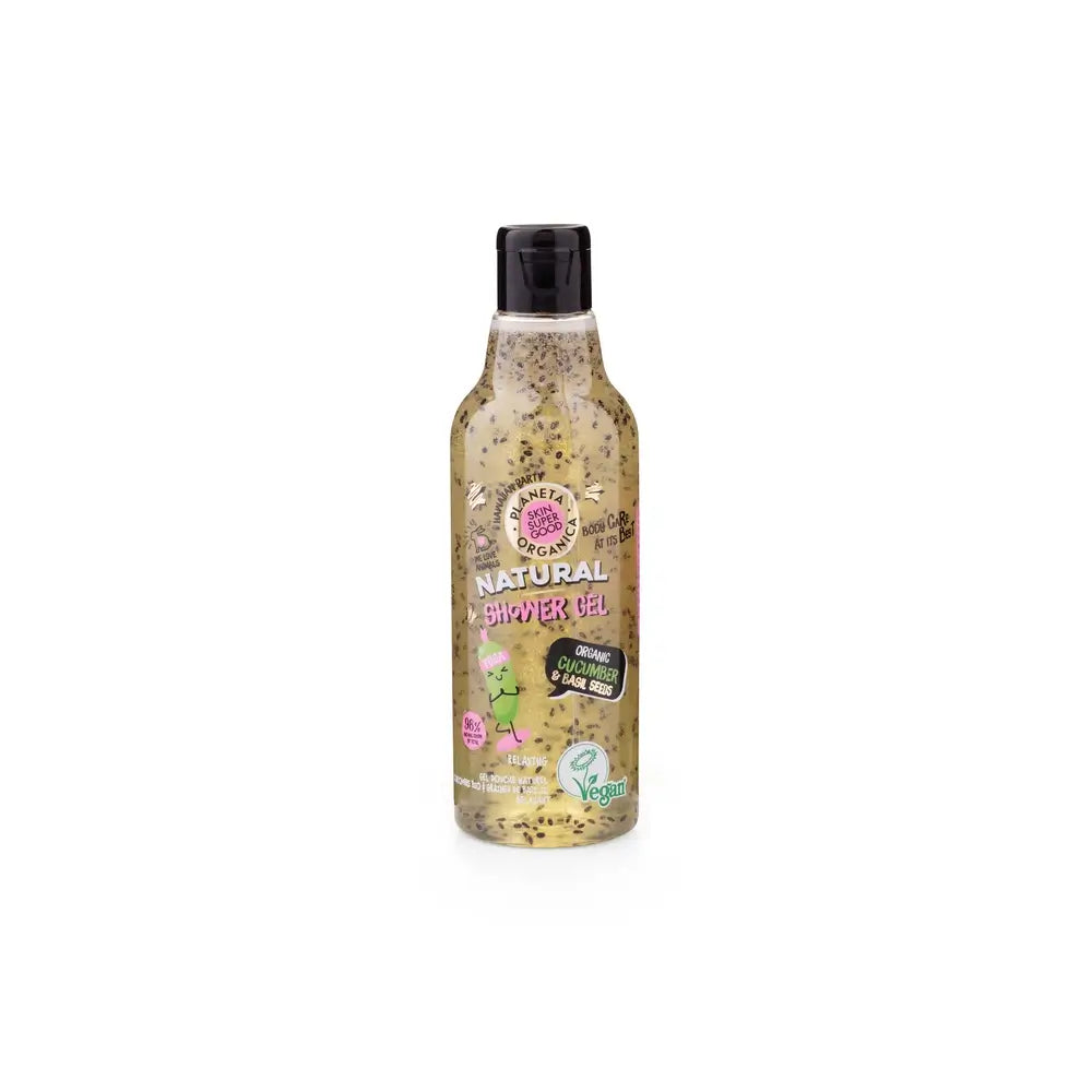 Skin Super Good Gel doccia organico naturale al cetriolo e semi di basilico, 250 ml