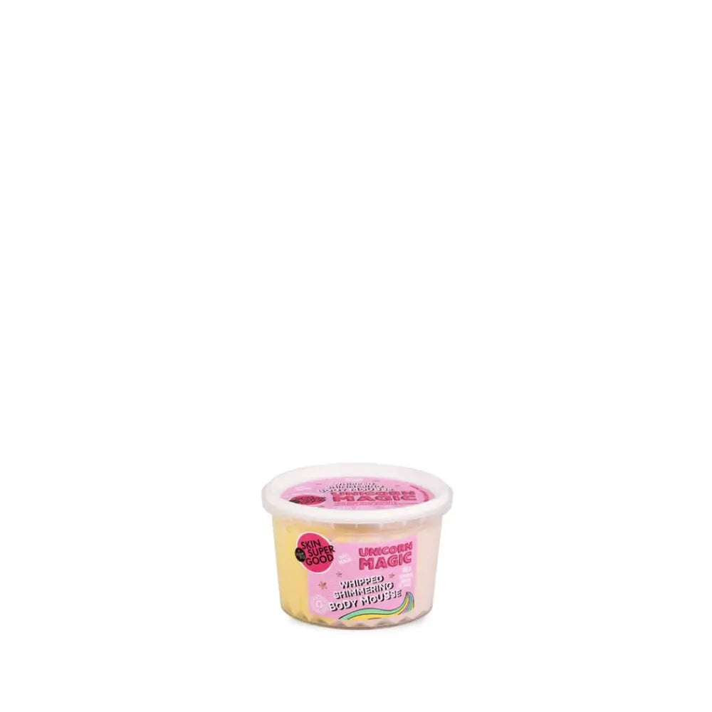Mousse corpo idratante Skin Super Good con magia Unicorno Shimmer. Be Unicornious, 250 Ml
