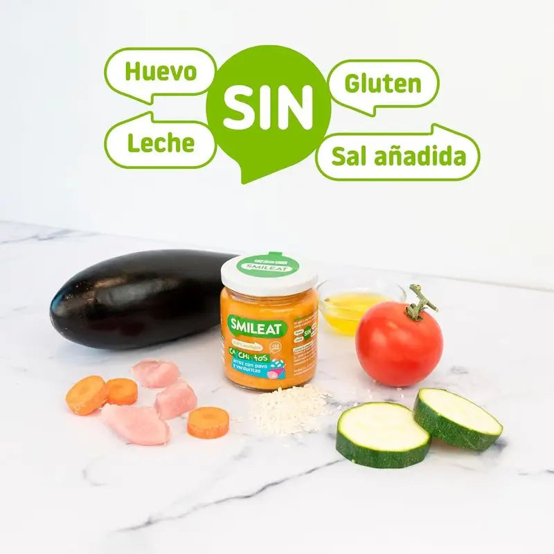 Smileat Porridge di riso e tacchino con verdure, 6x230 Gr