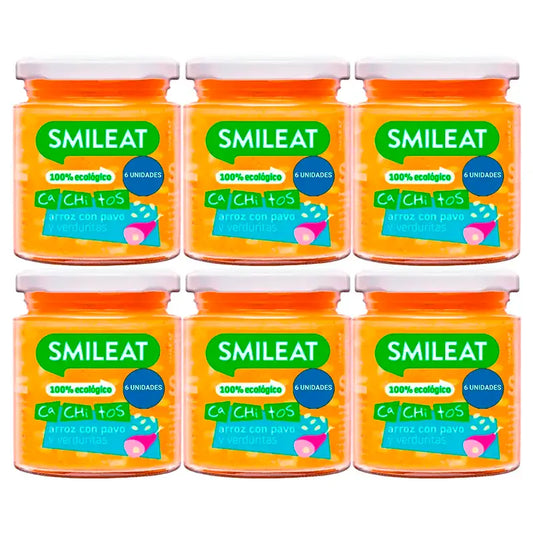 Smileat Porridge di riso e tacchino con verdure, 6x230 Gr