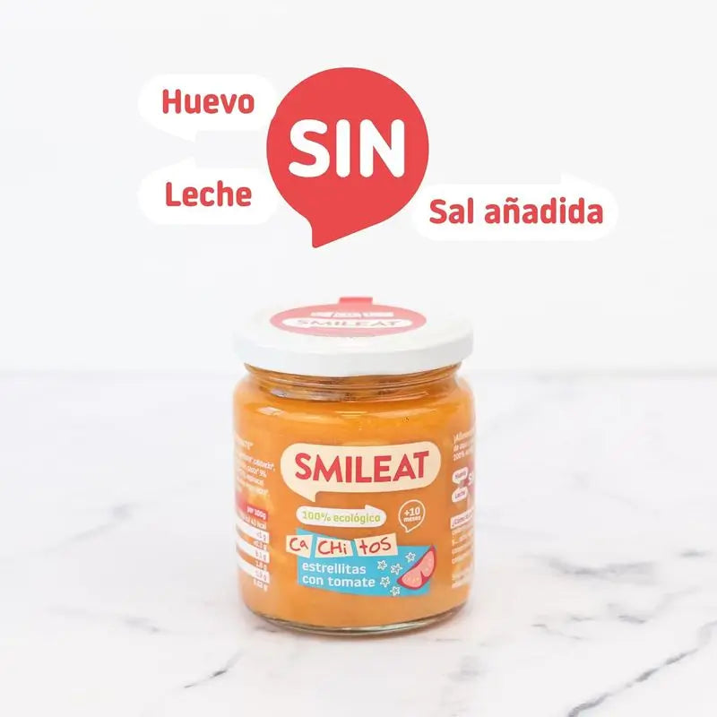 Barattolo piccolo Smileat con pezzi di pasta al pomodoro, confezione da 6 x 230 Gr