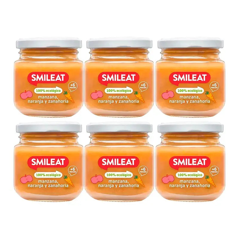 Smileat Mela, Arancia e Carota Piccolo Cubo, 6x130 Gr