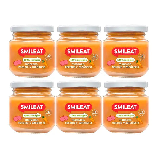 Smileat Mela, Arancia e Carota Piccolo Cubo, 6x130 Gr