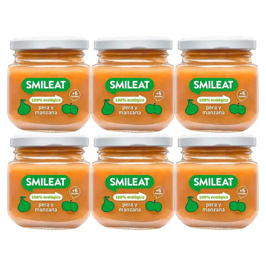 Barattolo pera e mela Smileat, 6x130 Gr