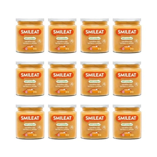 Smileat Vasetto “Cocidito” con carne di vitello e prosciutto 230 g, confezione da 12