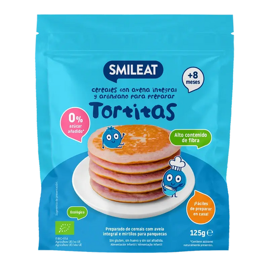 Smileat Mix Integrale Pancake Avena e Mirtilli , 125 g ECO