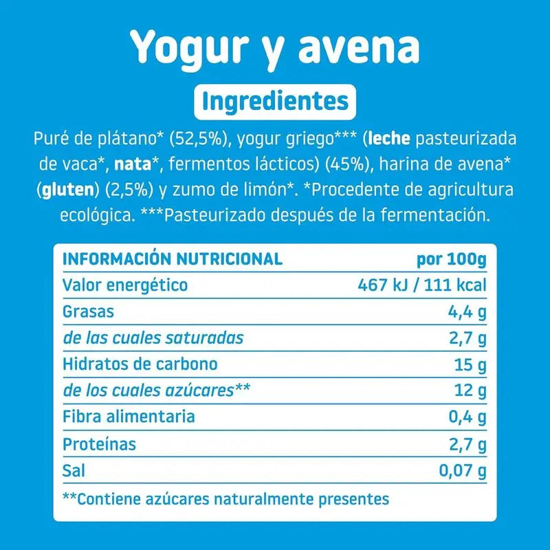 Smileat Sacchetto Yogurt e farina d'avena, 100g
