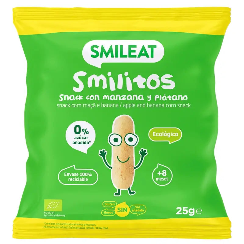 Smileat Smilito Snack Mela e Banana Eco Smileat , 25 grammi