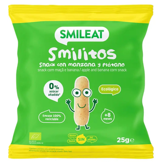 Smileat Smilito Snack Mela e Banana Eco Smileat , 25 grammi