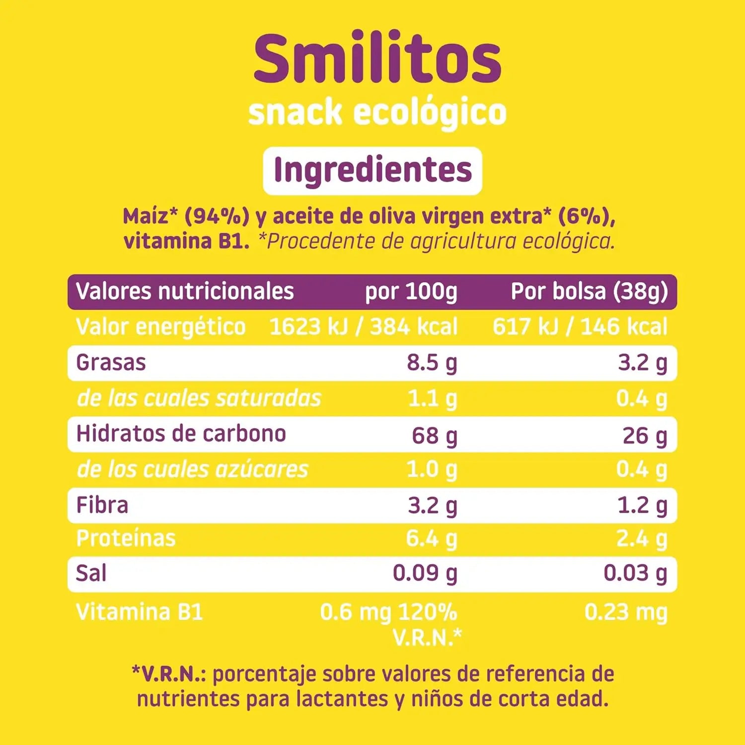 Smileat Smilitos Vermi di mais biologici, 38 grammi