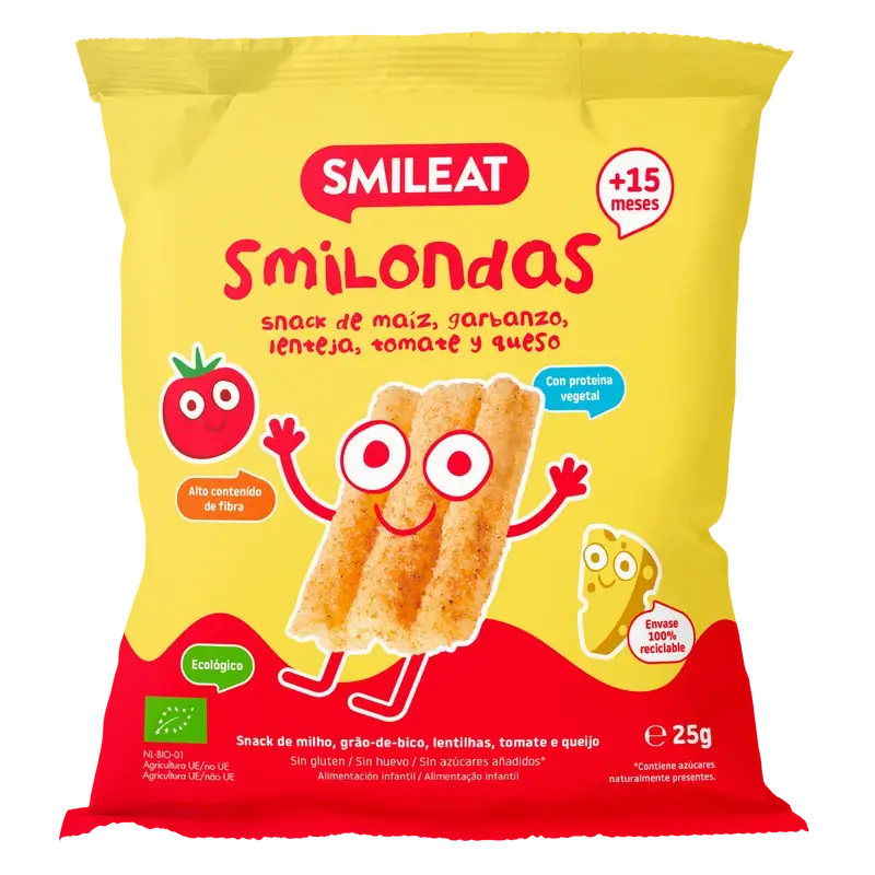 Smileat Smilondas al pomodoro e formaggio , 25 gr ECO