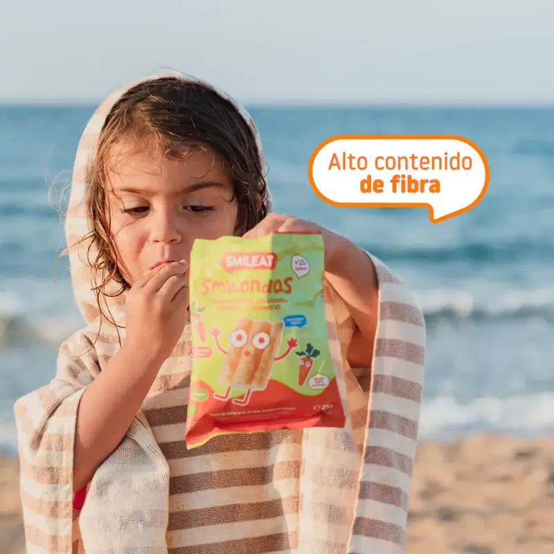 Smileat Smilondas Snack di mais, verdure e carote, 25 grammi