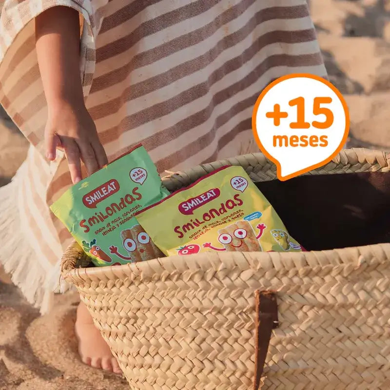 Smileat Smilondas Snack di mais, verdure e carote, 25 grammi
