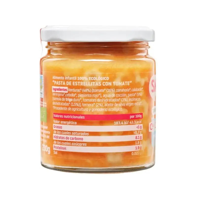 Barattolo piccolo Smileat con pezzi di pasta al pomodoro, 230 grammi