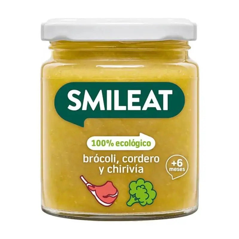 Broccoli biologici Smileat con agnello e pastinaca, 230 g.