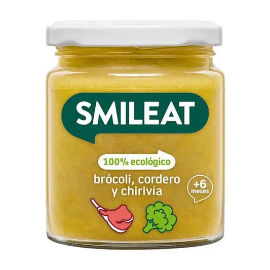 Broccoli biologici Smileat con agnello e pastinaca, 230 g.