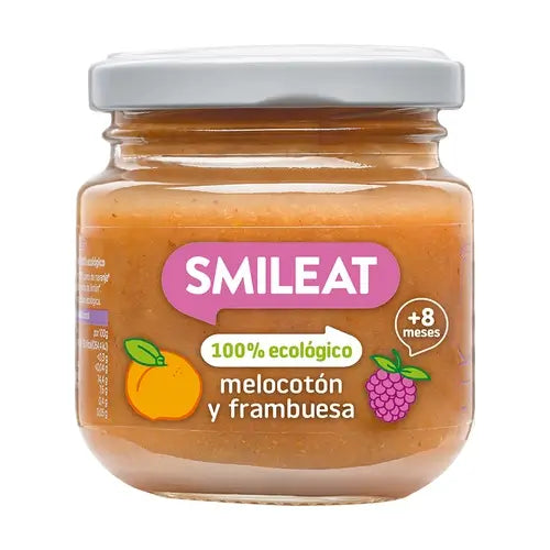 Smileat Lampone e Pesca Biologico Barattolo piccolo, 130 g