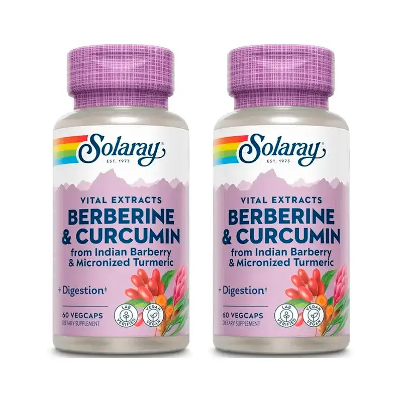 Solaray Berberina e Curcumina Confezione da 2 x 60 Capsule