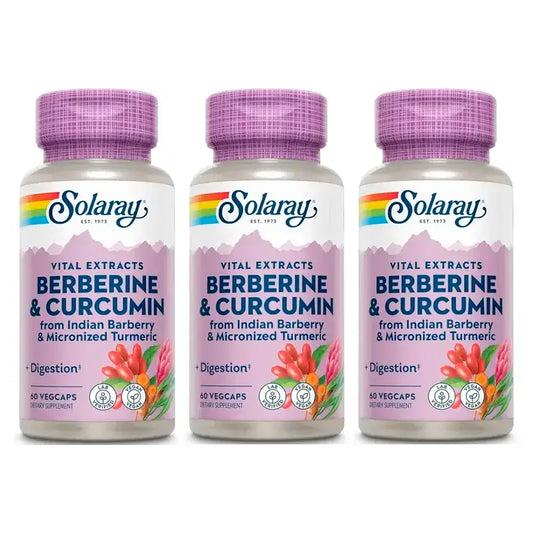 Solaray Berberina e Curcumina Confezione da 3 x 60 Capsule