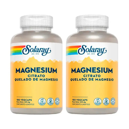 Solaray Magnesio Citrato Confezione da 2 x 180 Capsule