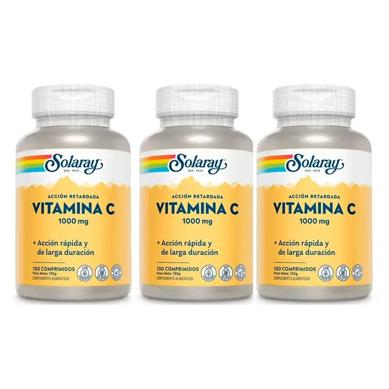 Solaray Vitamina C 1000 Mg. Confezione 3 x 100 Comp.