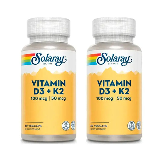 Solaray Vitamina D3 e K2 Confezione da 2 x 60 capsule