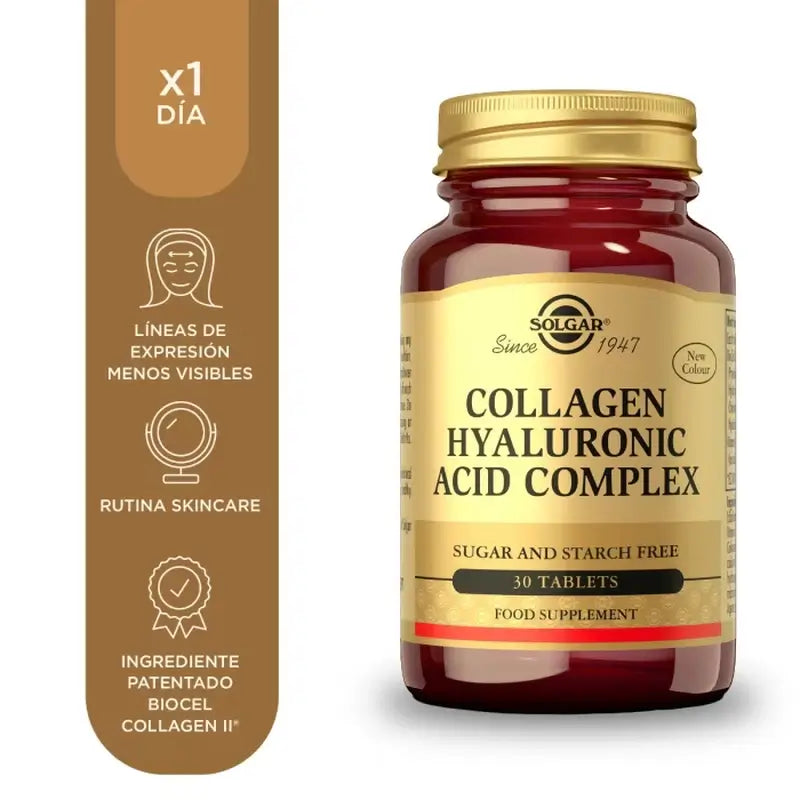 Solgar Complesso di acido ialuronico con collagene, 30 compresse