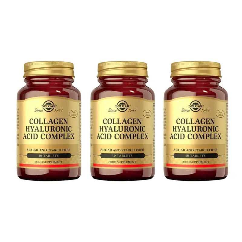 Complesso di acido ialuronico Solgar con collagene, 3X30 compresse