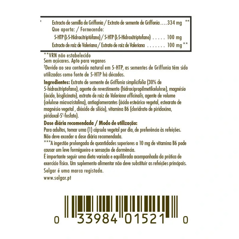 Solgar Griffonia 5 HTP Complex, 30 capsule