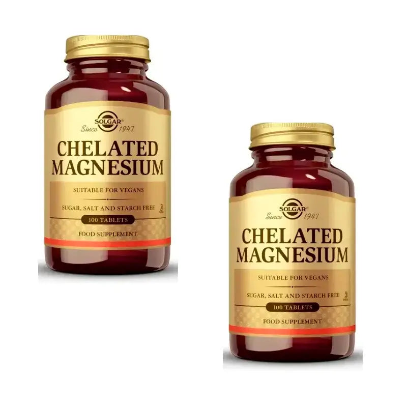 Confezione di magnesio chelato Solgar 2 x 100 compresse