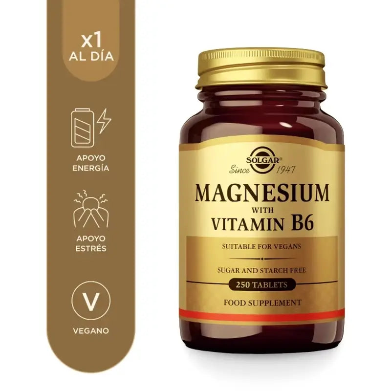 Solgar Magnesio con vitamina B6, 250 compresse