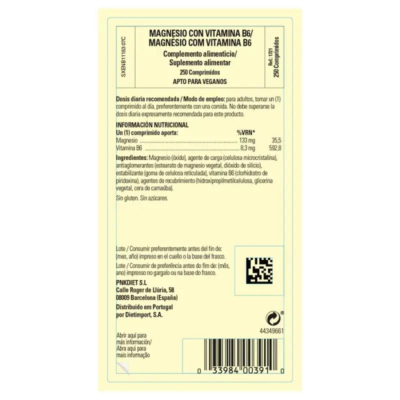 Solgar Magnesio con vitamina B6, 250 compresse
