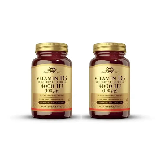 Solgar Vitamina D3 4000 UI, 2X120 Capsule