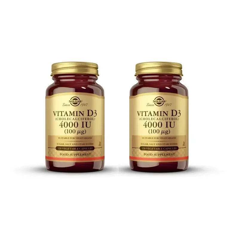Solgar Vitamina D3 4000 UI, 2X120 Capsule