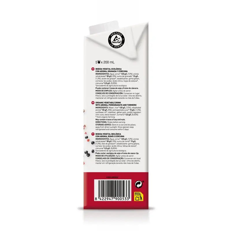 Soria Natural Arogran Bevanda di Riso con Melograno Aronia 1Lt 6Ud