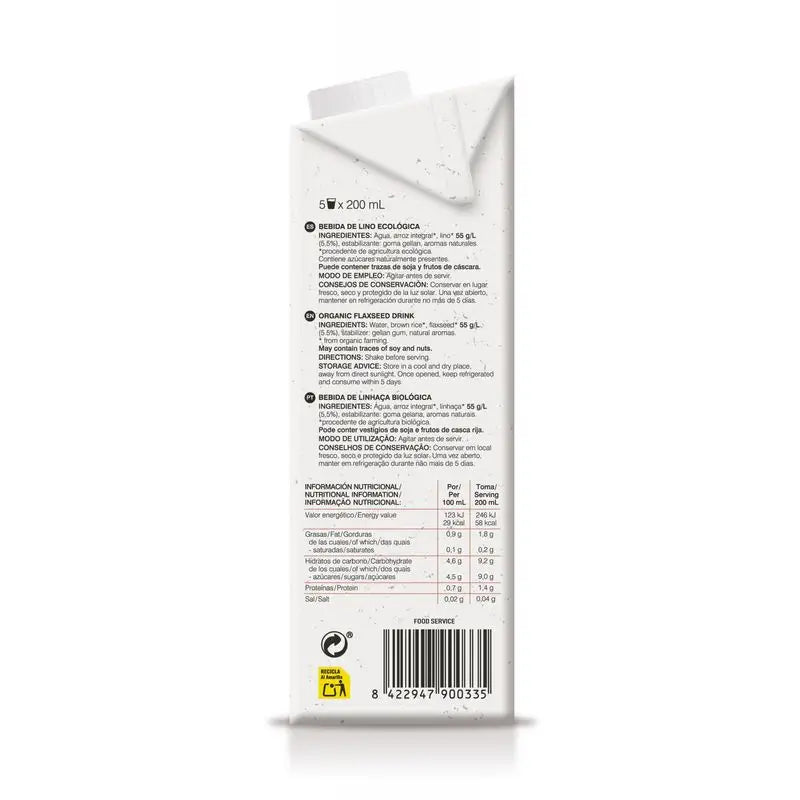Soria Bevanda Vegetale Naturale al Lino 1Lt 6Pz. Bio S/A