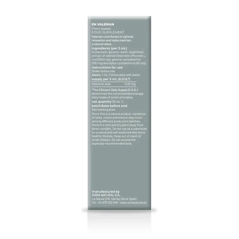 Estratto naturale di valeriana Soria Natural, 50 ml