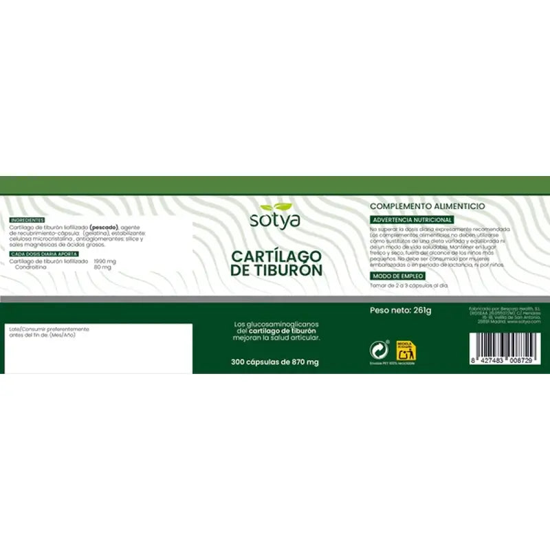 Sotya Cartilagine di squalo 870 Mg , 300 capsule