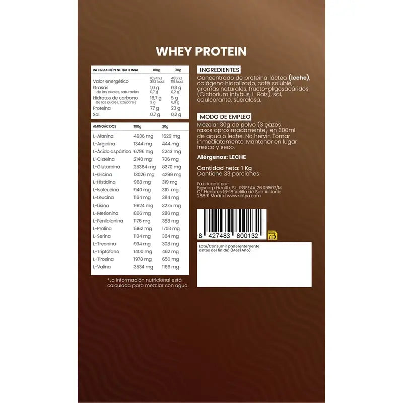 Sotya Proteine del siero del latte Cafe Macchiato Doypack , 1000 grammi