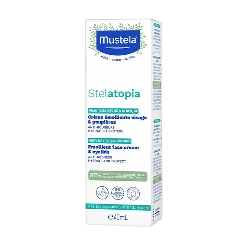 Mustela Stelatopia Crema viso emolliente, 40 ml