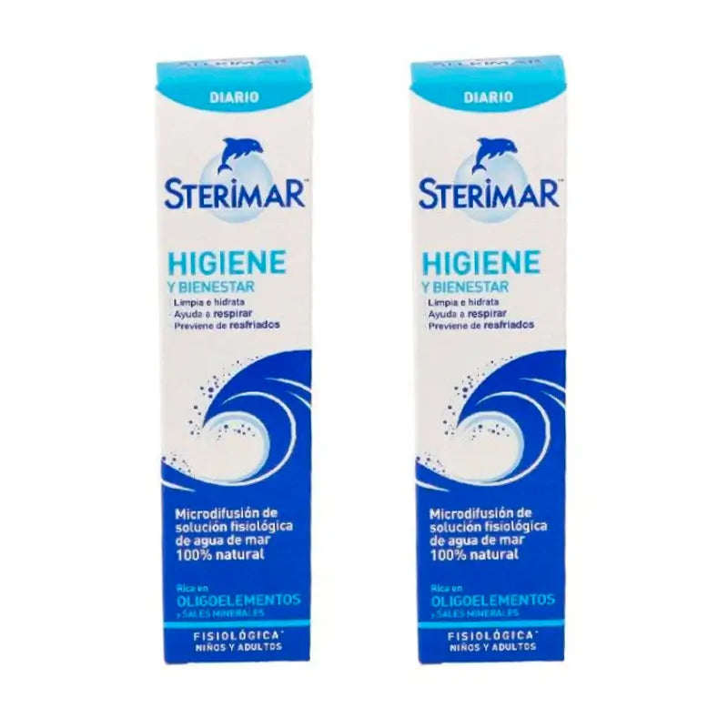 Sterimar Duplo Acqua di mare microdiffusione fisiologica Igiene nasale 2 x 50 ml