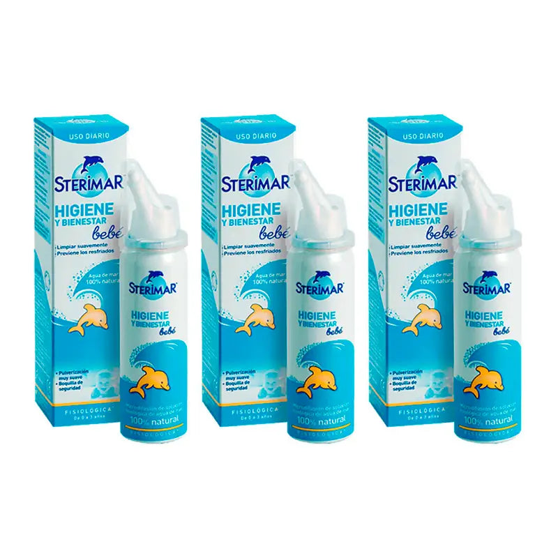 Sterimar Triplo Igiene e Benessere del bambino, 3 x 100 ml