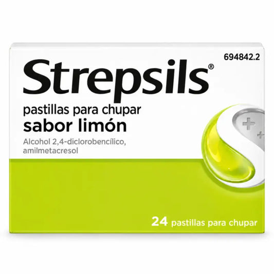 Strepsils senza zucchero al limone, 24 pastiglie