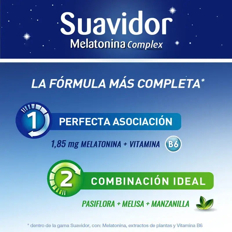 Complesso di melatonina Suavidor, 30 compresse
