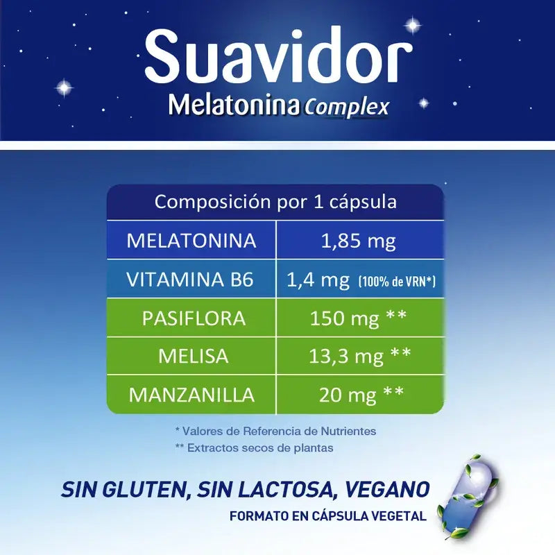 Complesso di melatonina Suavidor, 30 compresse