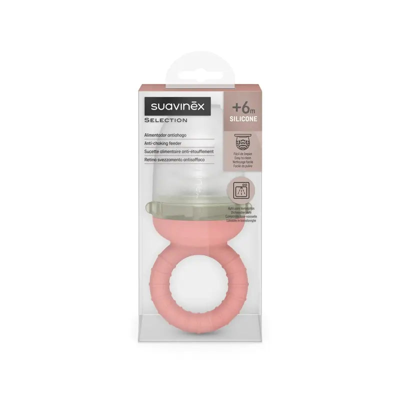 Suavinex Mangiatoia in silicone antisoffocamento, +6 mesi, rosa