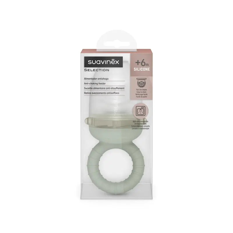 Suavinex Alimentatore in silicone antisoffocamento, +6 mesi, verde