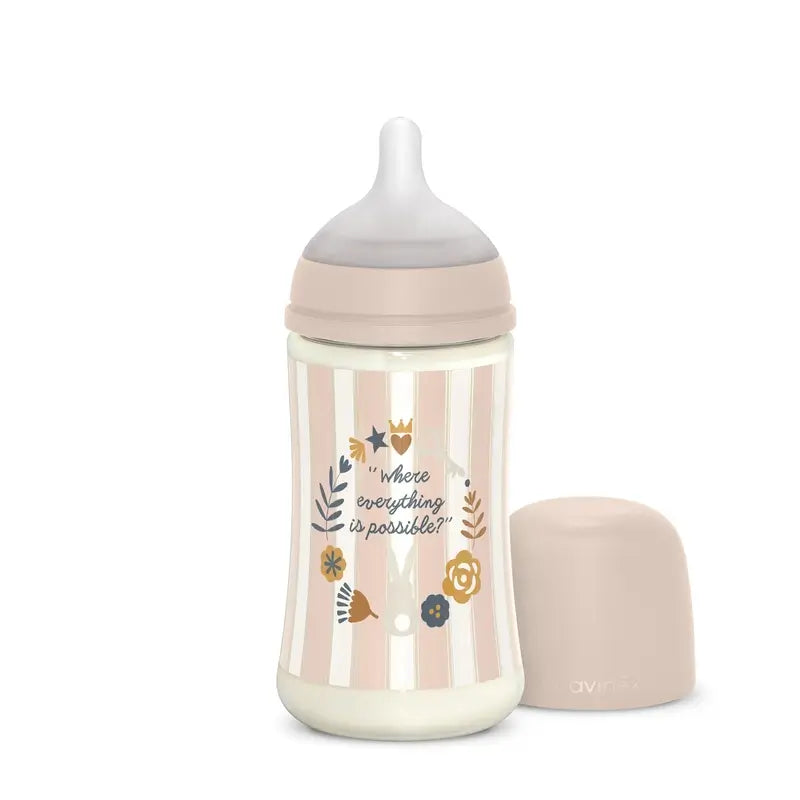 Biberon Suavinex 270 Ml, Flusso medio (M), +3 mesi, Rosa Wonderland